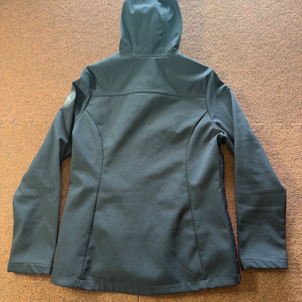 A+ Hurley Womens Black Hybrid Quilted Puffer Softshell Hooded Jacket Size S 1146 - Picture 7 of 7